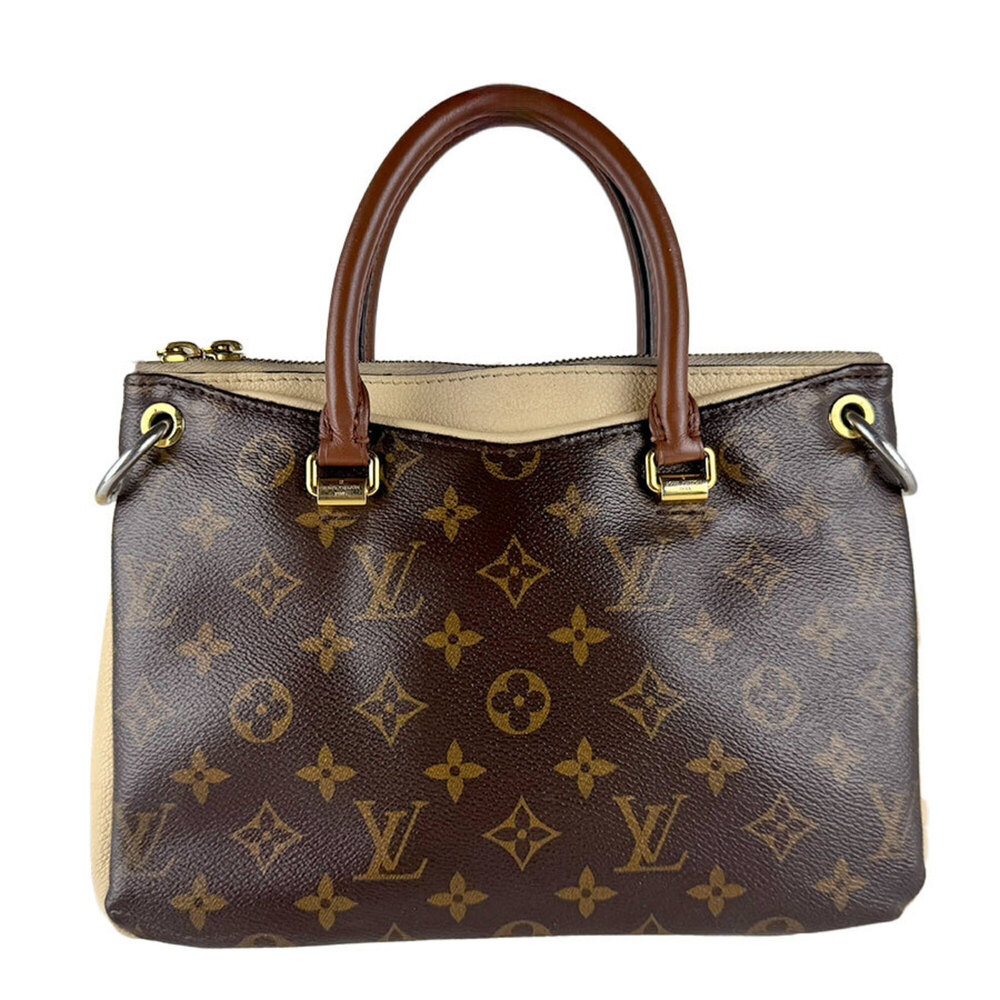 Louis Vuitton LOUIS VUITTON Handbag Monogram Pallas BB Canvas Leather Brown L...